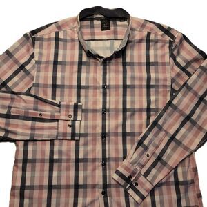 Michael Strahan Mens XL  Modern Fit Plaid Button Down Long Sleeve Shirt